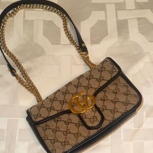 Gucci Brown and Gold Shoulder Bag